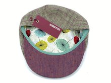 alfonso d este flatcap new york linnen visgraat naturel groen magenta