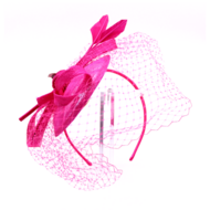 bedacht fascinator valetta sinamay en voile magenta