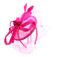 bedacht fascinator valetta sinamay en voile magenta