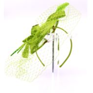 bedacht fascinator valetta sinamay en voile groen