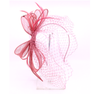 bedacht fascinator tammy strik sinamay en voile oud roze