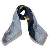 onkar zomer neckerchief sjaal ginko satijn zwart