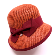 bedacht cloche sindy crochet raffia burnt orange en burgundy