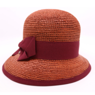 bedacht cloche sindy crochet raffia burnt orange en burgundy