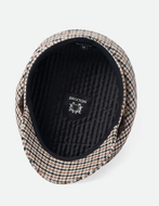 brixton fiddler fisherman cap woollook houndstooth sand black