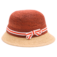 bedacht cloche taccia crochet raffia naturel en burnt orange