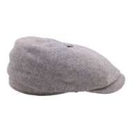 alfonso deste newsboy cap kyoto zijde visgraat naturel blauw