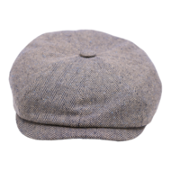 alfonso deste newsboy cap kyoto zijde visgraat naturel blauw