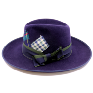 baldini bespoke fedora tweed fusion midnight blue