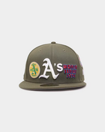 new era baseball cap mlb 59fifty oakland athletics world series olive white