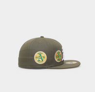 new era baseball cap mlb 59fifty oakland athletics world series olive white