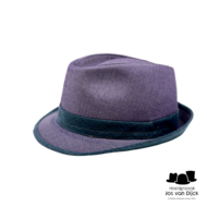 jos van dijck trilby jeansblauw contrast groen