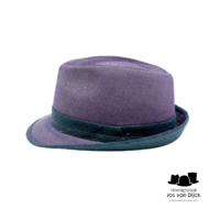 jos van dijck trilby jeansblauw contrast groen