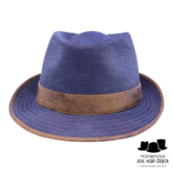 jos van dijck trilby katoen vegan leather jeansblauw