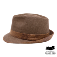 jos van dijck trilby linnen vegan leather bruin