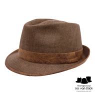 jos van dijck trilby linnen vegan leather bruin