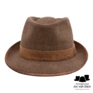 jos van dijck trilby linnen vegan leather bruin