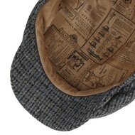 stetson driver cap harris tweed grijs blauw