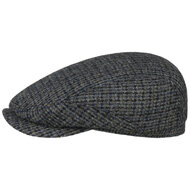 stetson driver cap harris tweed grijs blauw