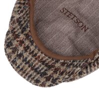 stetson newsboy cap hatteras check virgin wool taupe navy