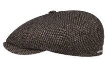 stetson newsboy cap hatteras woolmix two tone brown