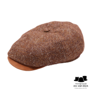 alfonso deste kyoto newsboy cap alpacamix en suede spikkel cognac