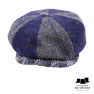 alfonso deste kyoto newsboy cap wol multidessin blauw