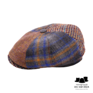 alfonso deste kyoto newsboy cap wol multidessin terra blauw