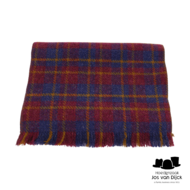 alfonso deste sjaal wol tartan bordeaux blauw en mosterd