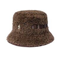 kangol bucket hat utility faux shearling brown