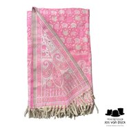 onkar tibetan blanket scarf yak wolmix cotton candy pink