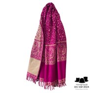 onkar tibetan blanket scarf yak wolmix magenta