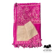 onkar tibetan blanket scarf yak wolmix magenta