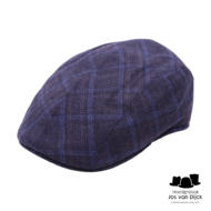 jos van dijck ivy pet split wol tartan donkerblauw