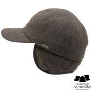 wigens baseball classic cap met oorklep wol olive melange