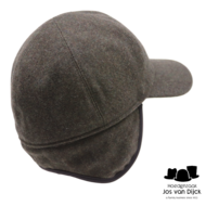 wigens baseball classic cap met oorklep wol olive melange