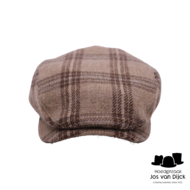 wigens ivy contemporary cap wool tartan light brown beige melange