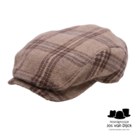 wigens ivy contemporary cap wool tartan light brown beige melange