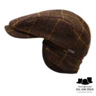 wigens ivy contemporary cap wool tartan earflaps dark brown