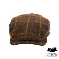 wigens ivy contemporary cap wool tartan earflaps dark brown