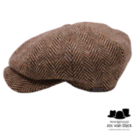 wigens newsboy retro cap magee wool herringbone light brown