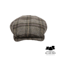 wigens ivy contemporary cap wool tartan sage green melange