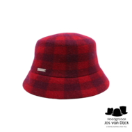 seeberger bucket hat gingham wol burgundy