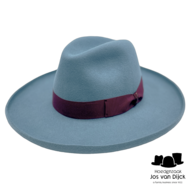 borsalino alessandria fedora pencil roll brim light teal