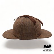 alfonso deste deerstalker sherlock wol visgraat beige 