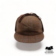 alfonso deste deerstalker sherlock wol visgraat beige 