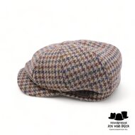 wigens newsboy classic cap harris tweed houndstooth grey green