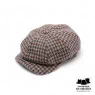 wigens newsboy classic cap harris tweed houndstooth grey green