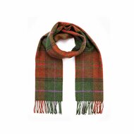 john hanly irish wool scarf short rust green orange