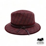 jos van dijck fedora tweedhoed plaid bordeaux